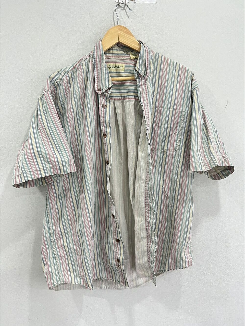 Vintage St Johns Bay Striped Button Up Short Sleeve shirt
